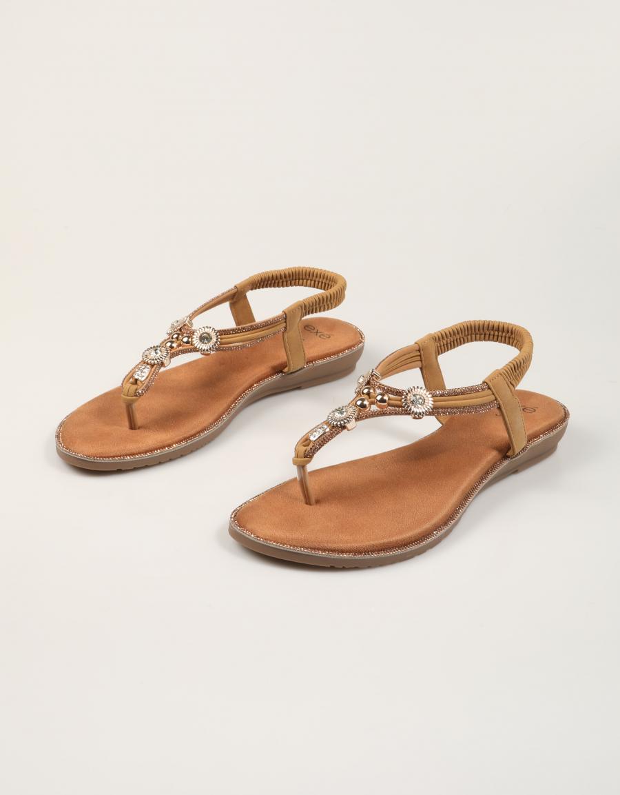 SANDALIAS EXE SANDALIA STRASS BROWN en color Marron