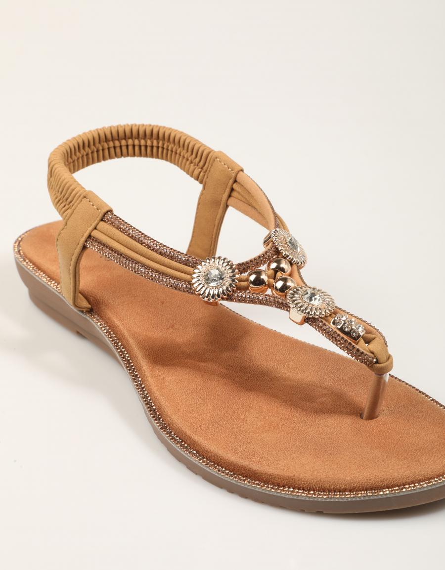SANDALIAS EXE SANDALIA STRASS BROWN en color Marron