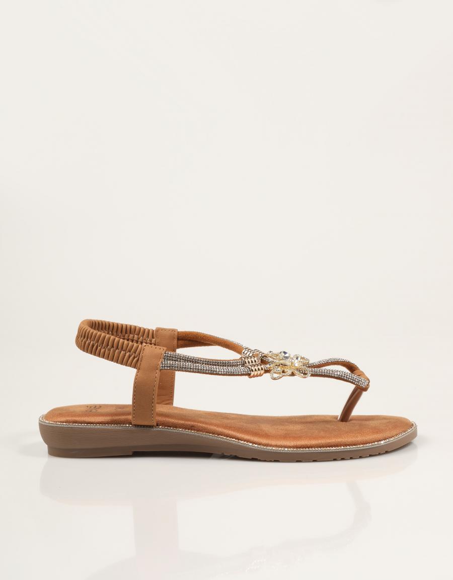 SANDALIAS EXE SANDALIA TEXTIL BROWN en color Oro