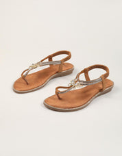 SANDALIAS EXE SANDALIA TEXTIL BROWN en color Oro