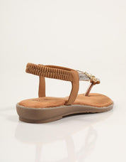 SANDALIAS EXE SANDALIA TEXTIL BROWN en color Oro