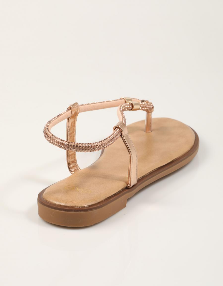 SANDALIAS EXE SANDALIA STRASS ROSE GOLD en color Rosa