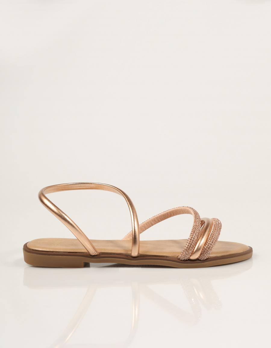 SANDALIAS EXE SANDALIA STRASS ROSE GOLD en color Rosa