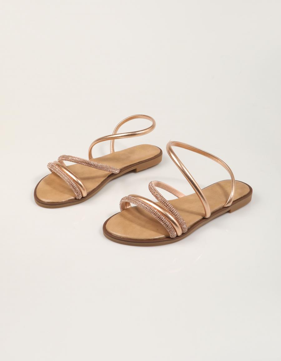 SANDALIAS EXE SANDALIA STRASS ROSE GOLD en color Rosa