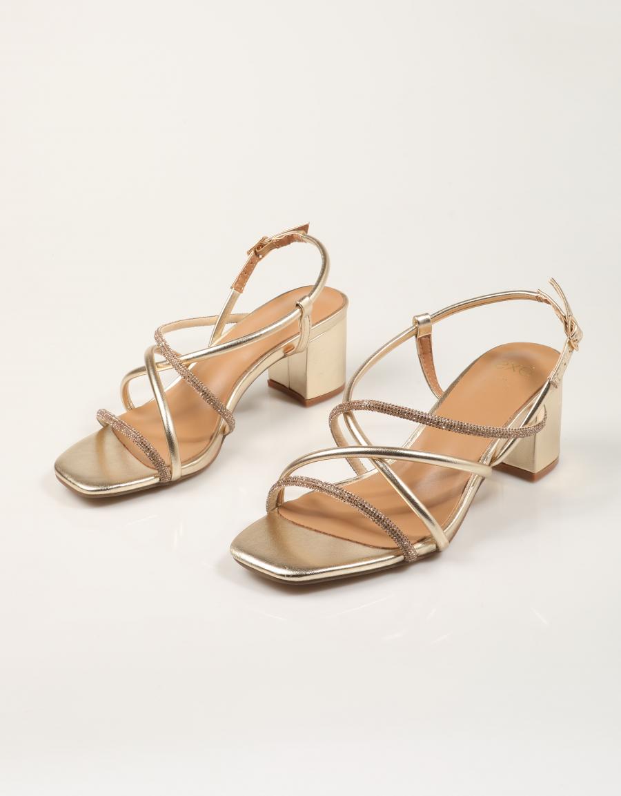 SANDALIAS EXE SANDALIA STRASS GOLD en color Oro