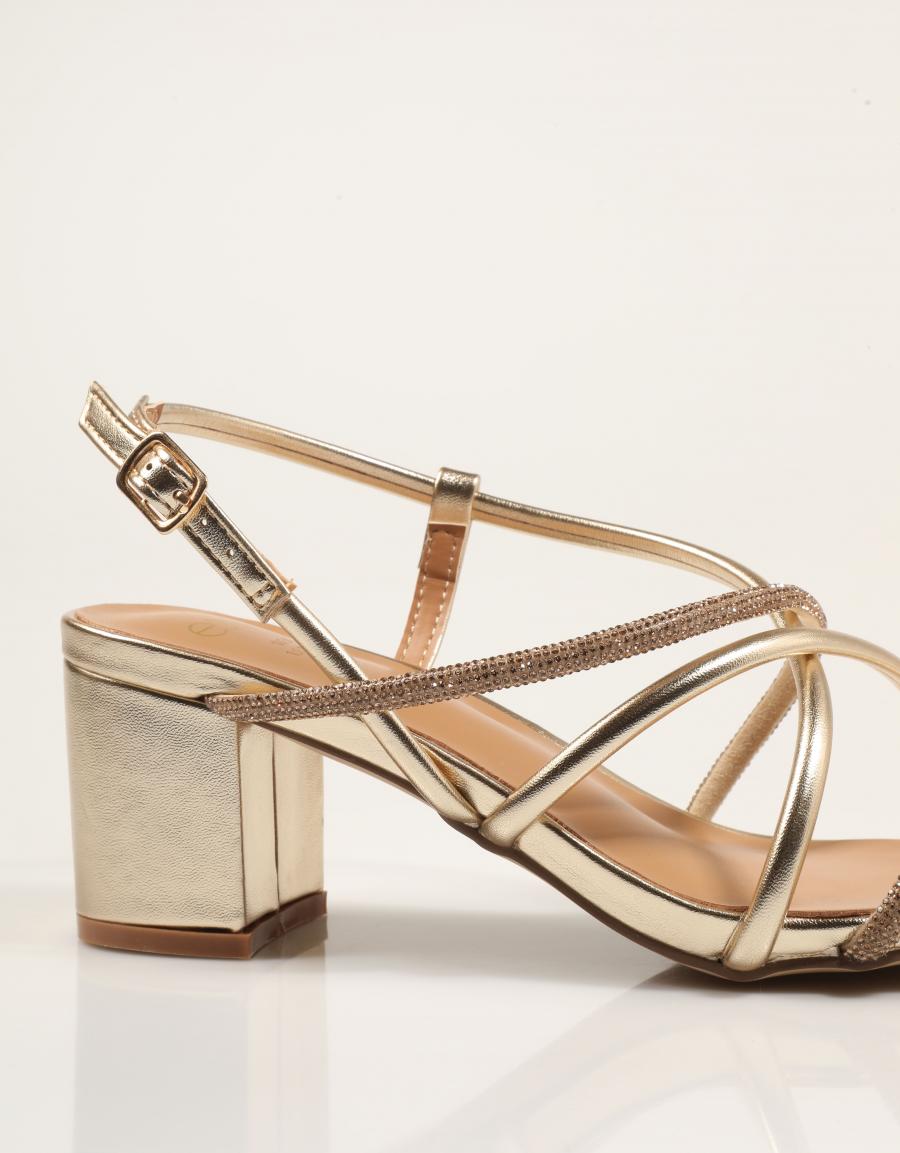 SANDALIAS EXE SANDALIA STRASS GOLD en color Oro