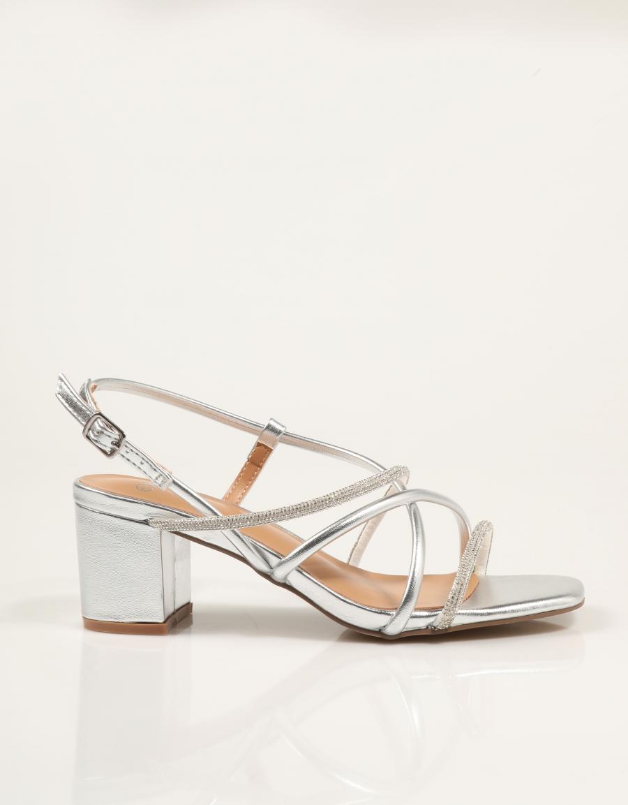 SANDALIAS EXE SANDALIA STRASS SILVER en color Plata