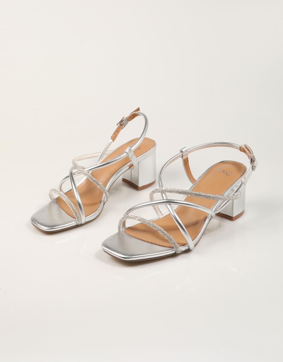 SANDALIAS EXE SANDALIA STRASS SILVER en color Plata