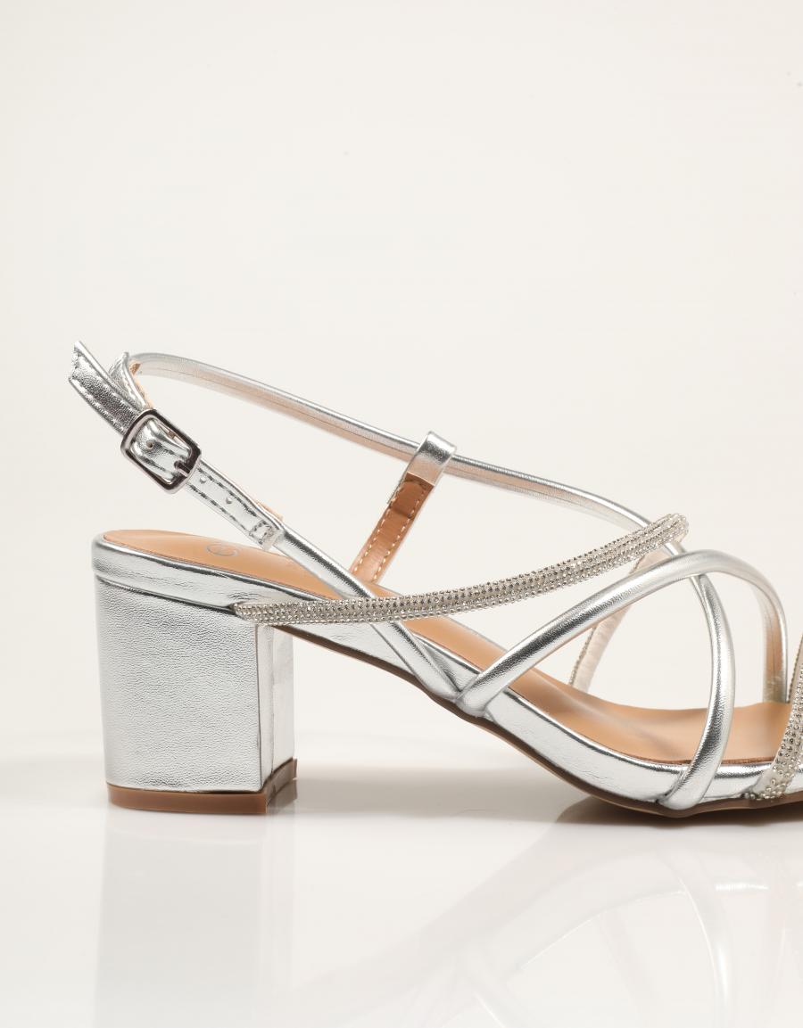 SANDALIAS EXE SANDALIA STRASS SILVER en color Plata