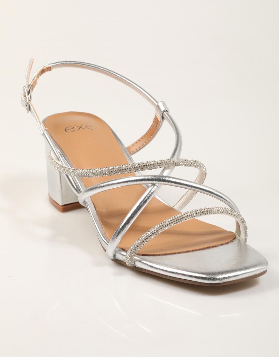 SANDALIAS EXE SANDALIA STRASS SILVER en color Plata