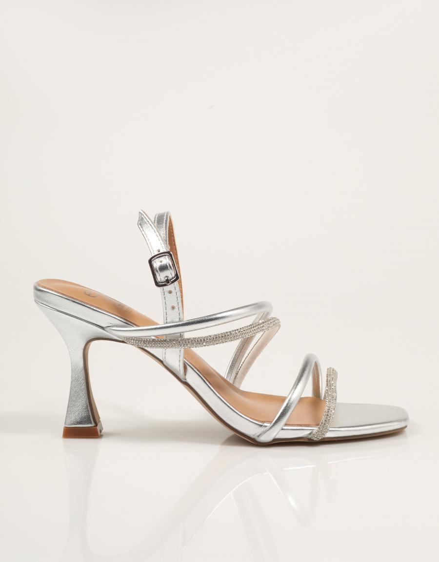 SANDALIAS EXE SANDALIA STRASS SILVER en color Plata