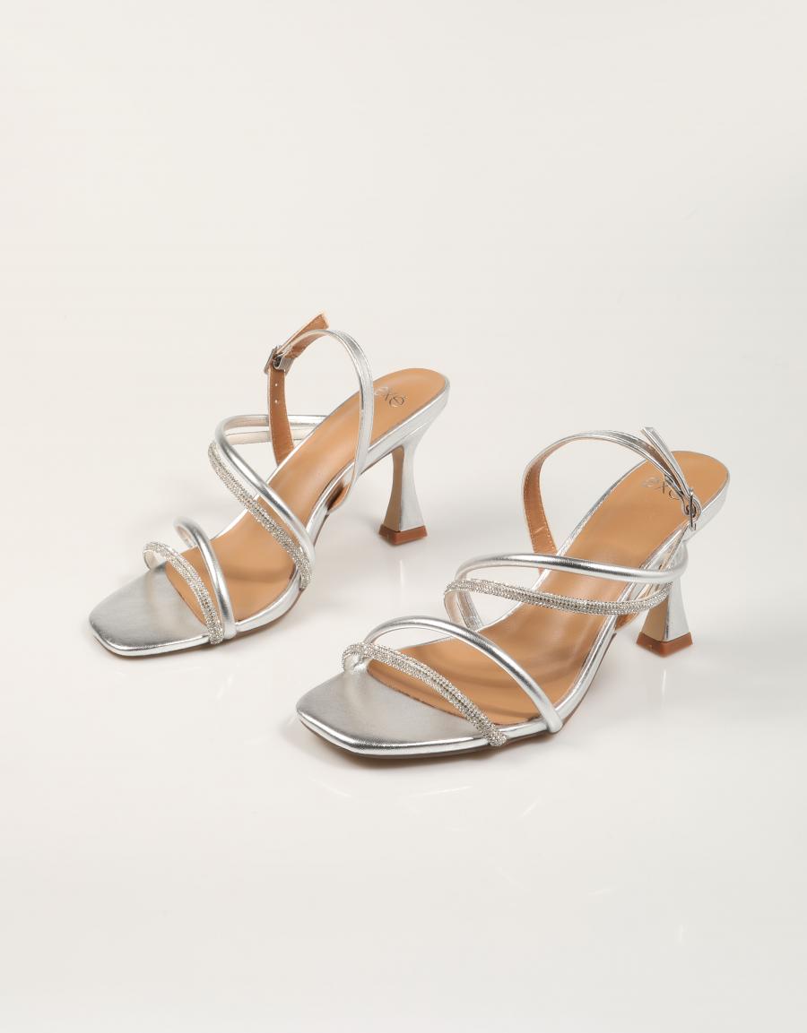 SANDALIAS EXE SANDALIA STRASS SILVER en color Plata