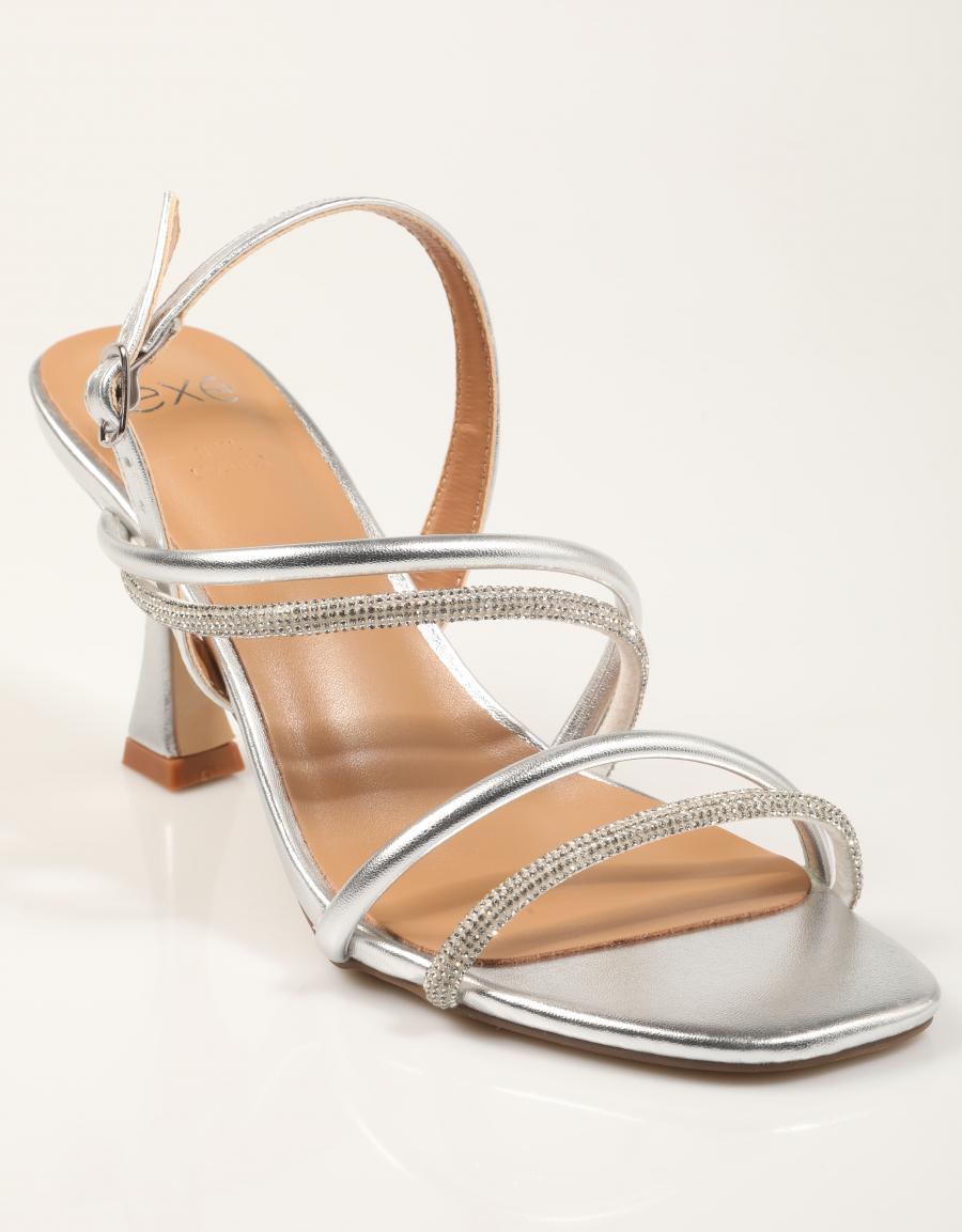 SANDALIAS EXE SANDALIA STRASS SILVER en color Plata