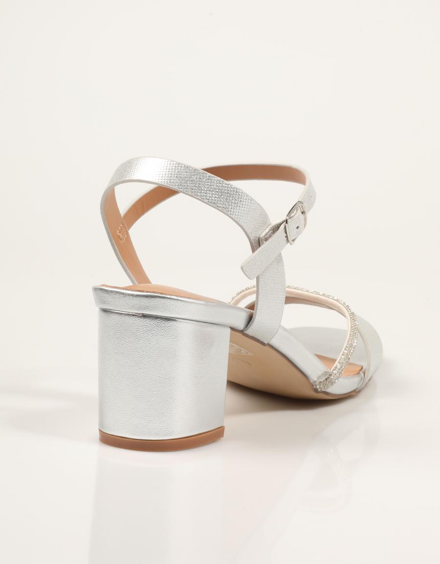 SANDALIAS EXE SANDALIA COGIDA SILVER en color Beige