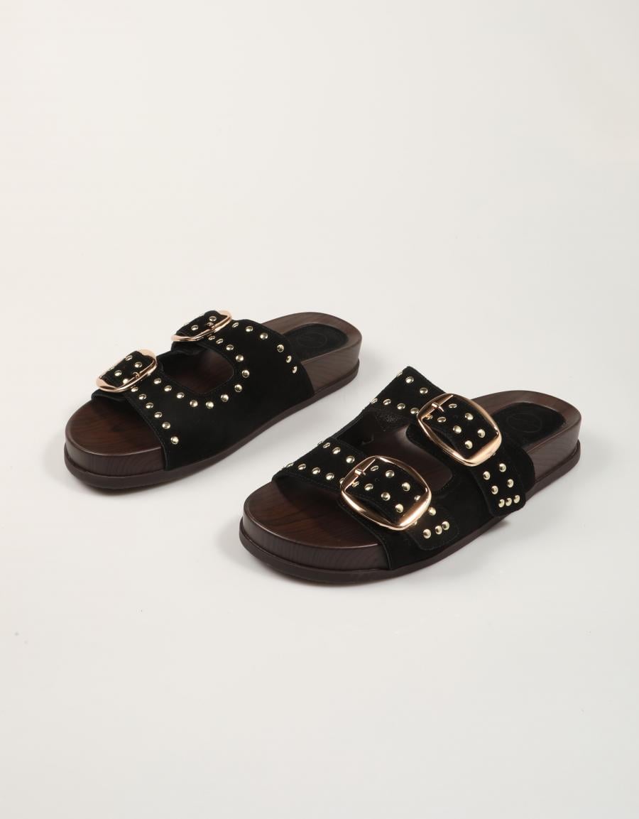 SANDALIAS CARMINA HILTON BIO REMACHES BLACK en color Negro