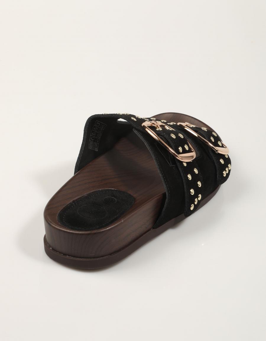 SANDALIAS CARMINA HILTON BIO REMACHES BLACK en color Negro