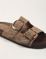 SANDALIAS CARMINA HILTON BIO REMACHES TAUPE en color Taupe