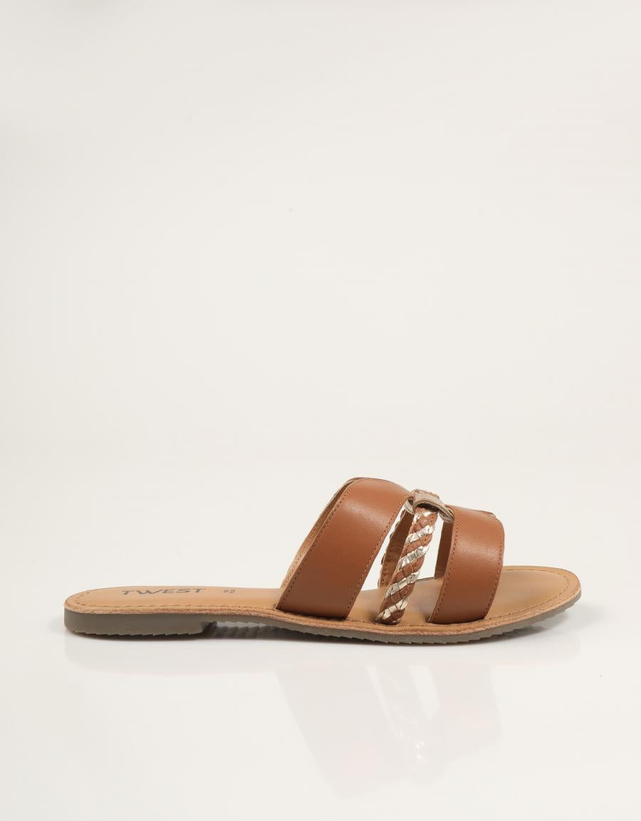 SANDALIAS TWEST PALA TAN en color Cuero