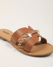 SANDALIAS TWEST PALA TAN en color Cuero