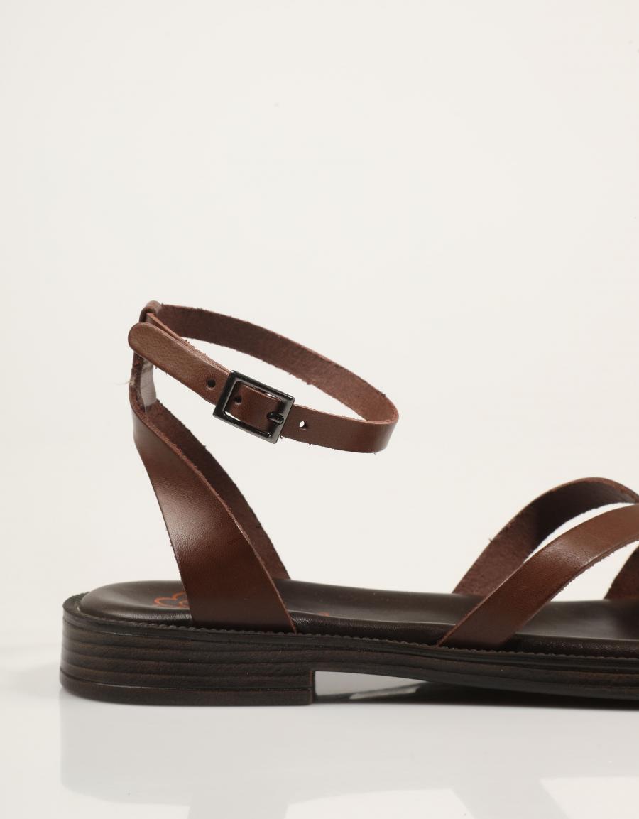 SANDALIAS PORRONET SANDALIA TIRAS MOKA en color Marron