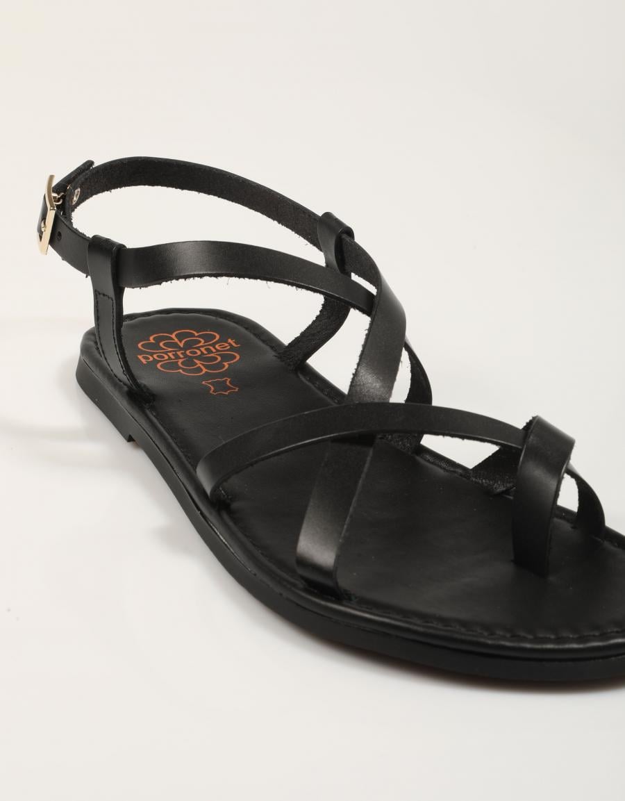 SANDALIAS PORRONET SANDALIA TIRAS NEGRO en color Negro