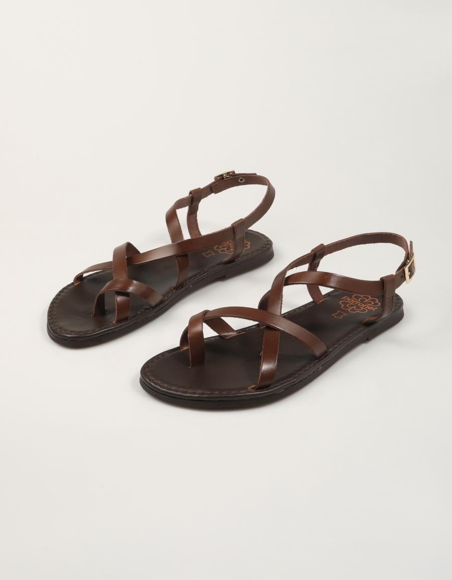 SANDALIAS PORRONET SANDALIA TIRAS MOKA en color Marron