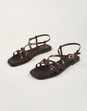 SANDALIAS PORRONET SANDALIA TIRAS MOKA en color Marron