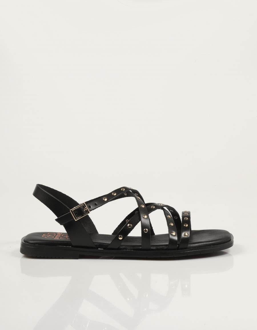 SANDALIAS PORRONET SANDALIA TIRAS REMACHES NEGRO en color Negro