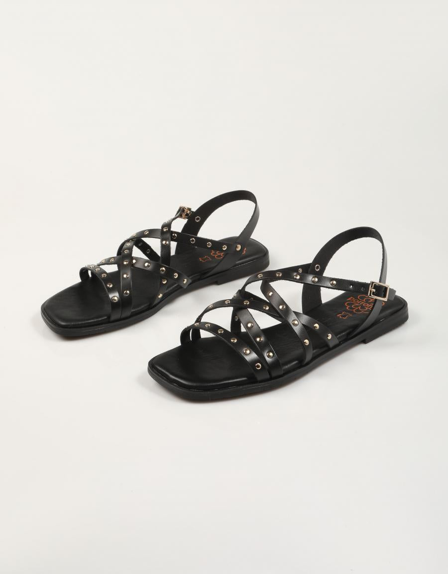 SANDALIAS PORRONET SANDALIA TIRAS REMACHES NEGRO en color Negro
