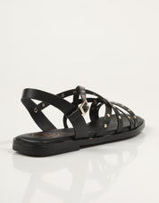 SANDALIAS PORRONET SANDALIA TIRAS REMACHES NEGRO en color Negro