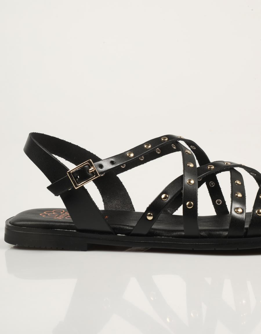 SANDALIAS PORRONET SANDALIA TIRAS REMACHES NEGRO en color Negro