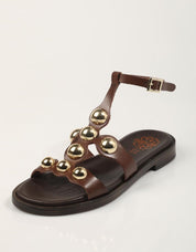SANDALIAS PORRONET SANDALIA BOLAS REMACHES MOKA en color Marron