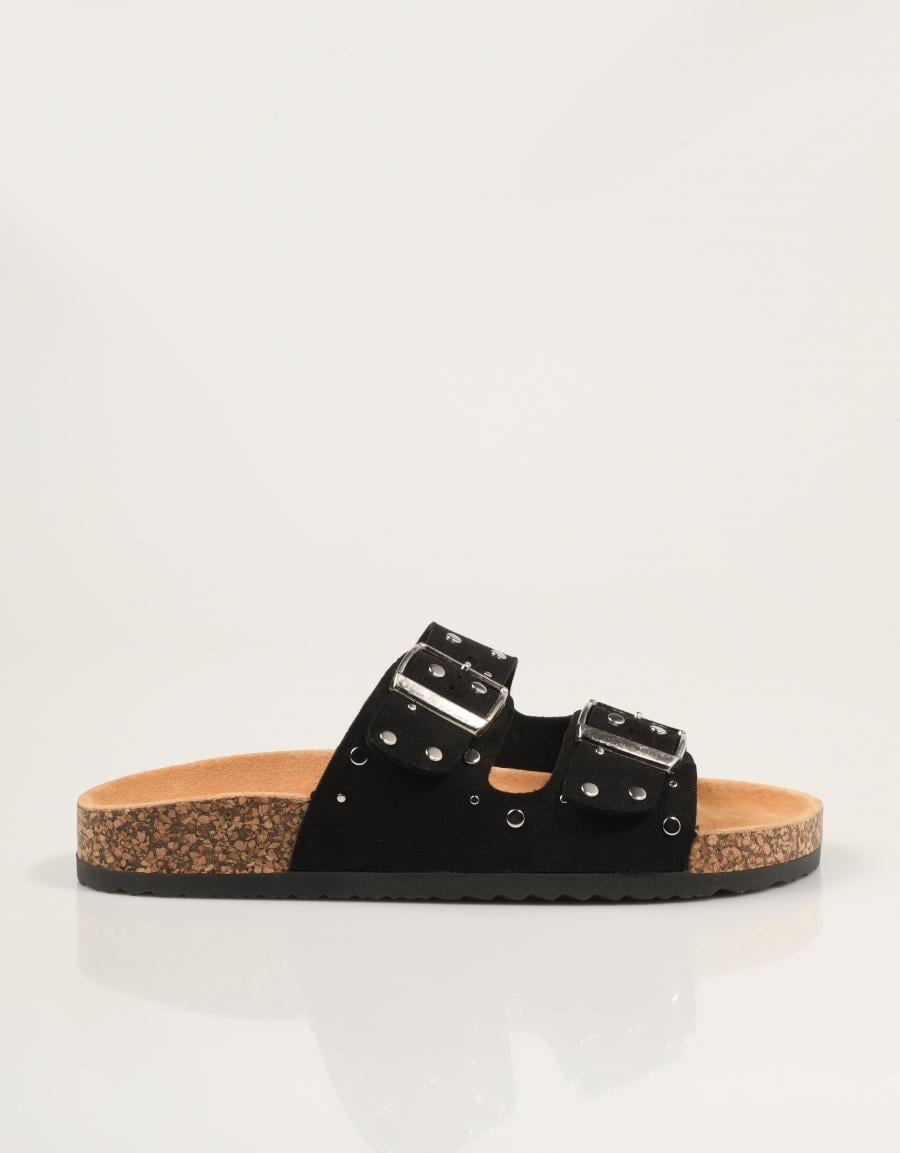 SANDALIAS STAY BIO REMACHES BLACK en color Negro