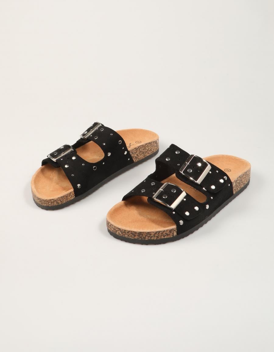 SANDALIAS STAY BIO REMACHES BLACK en color Negro