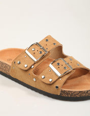 SANDALIAS STAY BIO REMACHES CAMEL en color Cuero