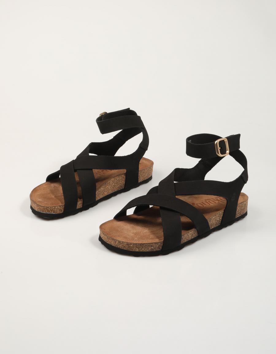 SANDALIAS YOKONO JERBA 261 NOBUCK NEGRO en color Negro