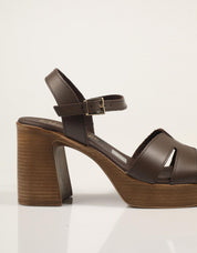 SANDALIAS REBECCA HOPE SANDALIA TACON MARRON en color Marron