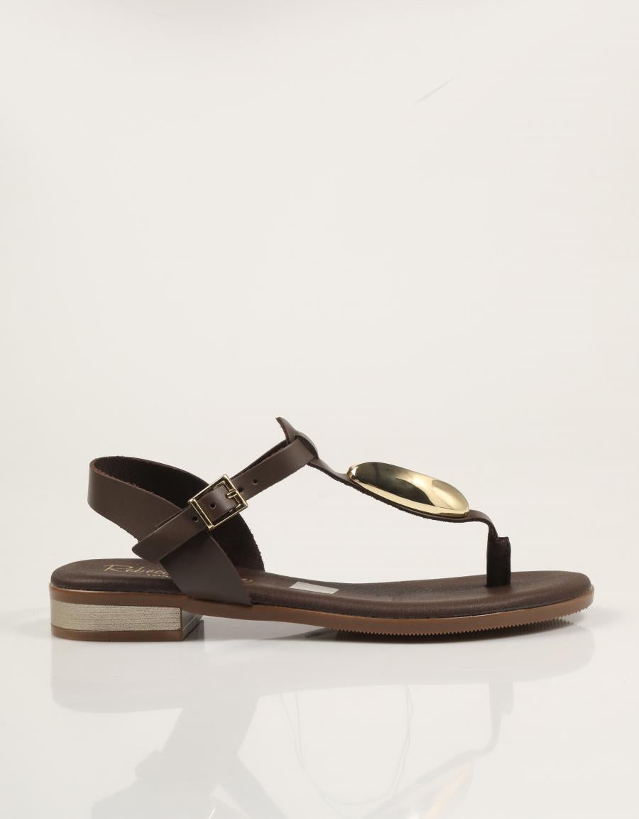 SANDALIAS REBECCA HOPE ESCLAVA COGIDA MARRON en color Marron
