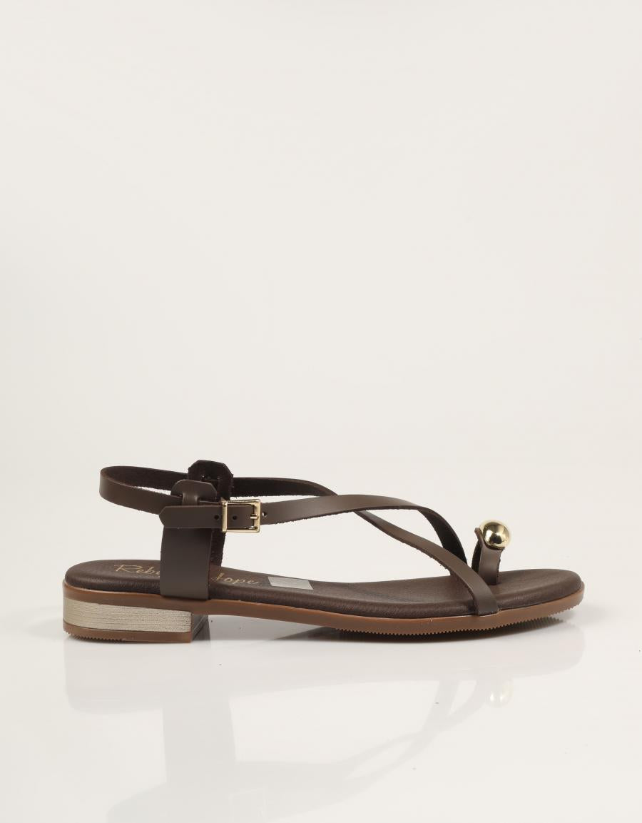 SANDALIAS REBECCA HOPE SANDALIA DEDO MARRON en color Marron