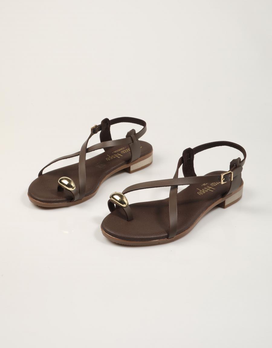SANDALIAS REBECCA HOPE SANDALIA DEDO MARRON en color Marron