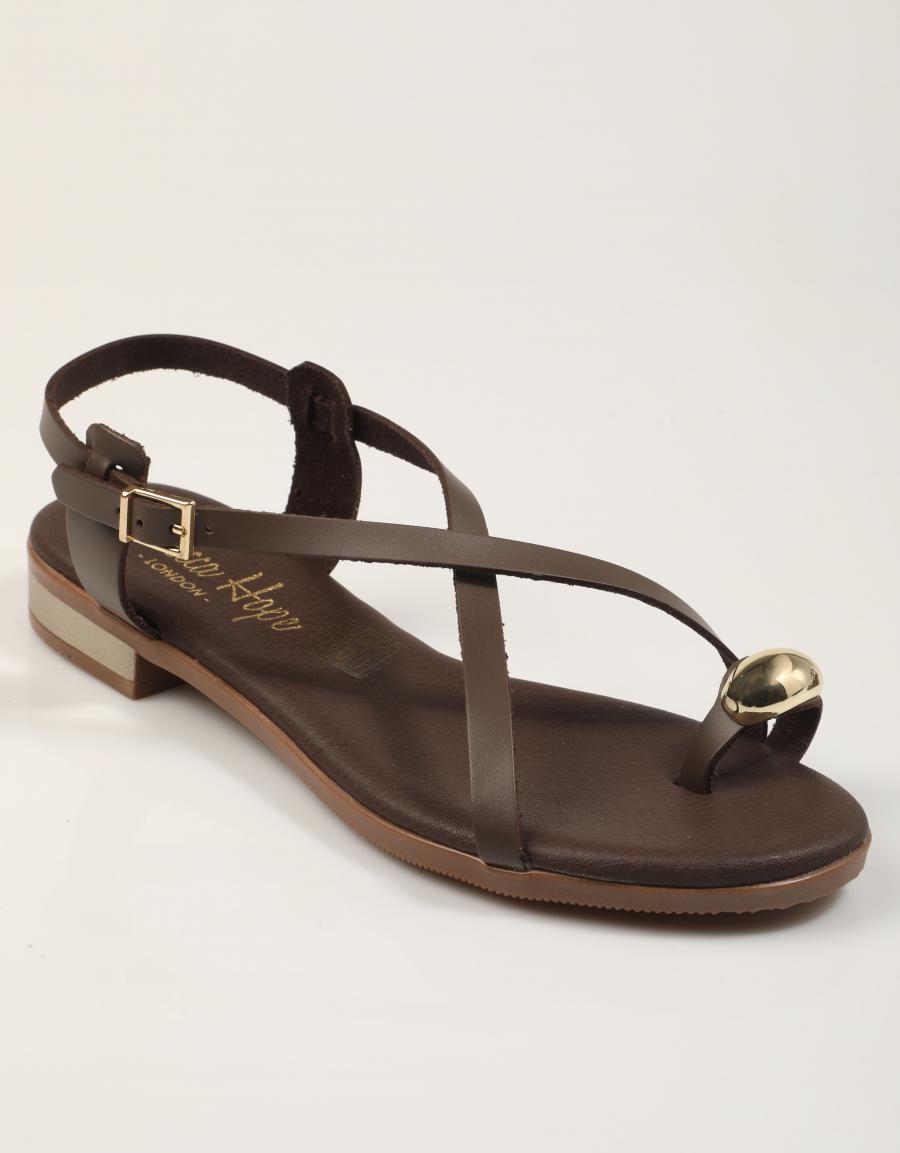 SANDALIAS REBECCA HOPE SANDALIA DEDO MARRON en color Marron