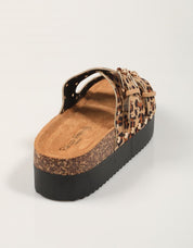 SANDALIAS REBECA HOPE BIO REMACHES LEOPARD en color Marron