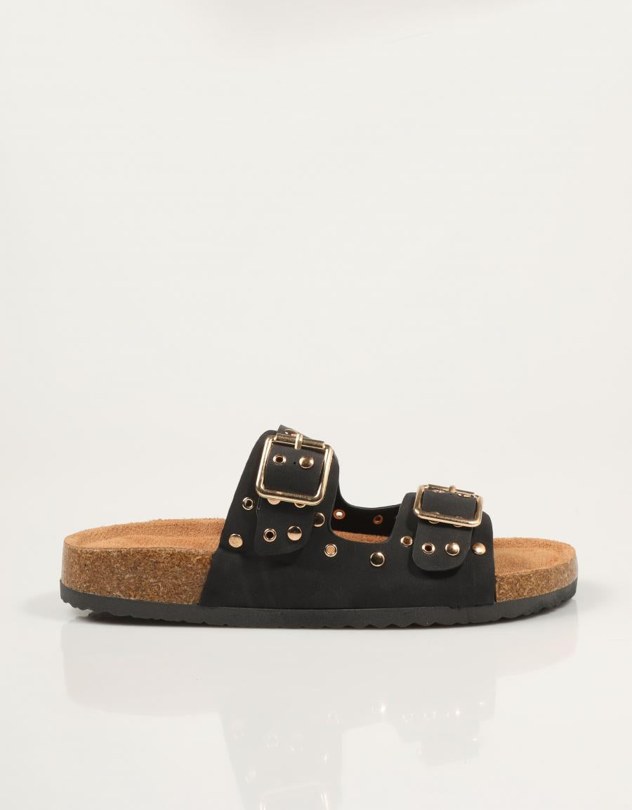 SANDALIAS REBECA HOPE BIO REMACHES BLACK en color Negro