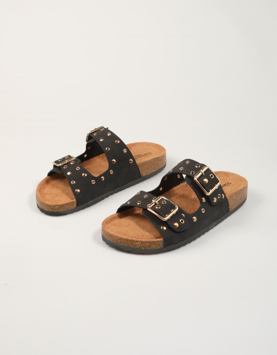 SANDALIAS REBECA HOPE BIO REMACHES BLACK en color Negro