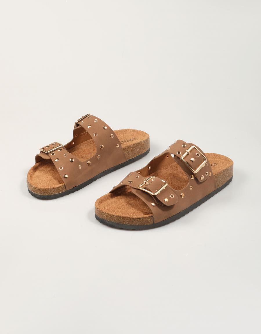 SANDALIAS REBECA HOPE BIO REMACHES TAUPE en color Taupe