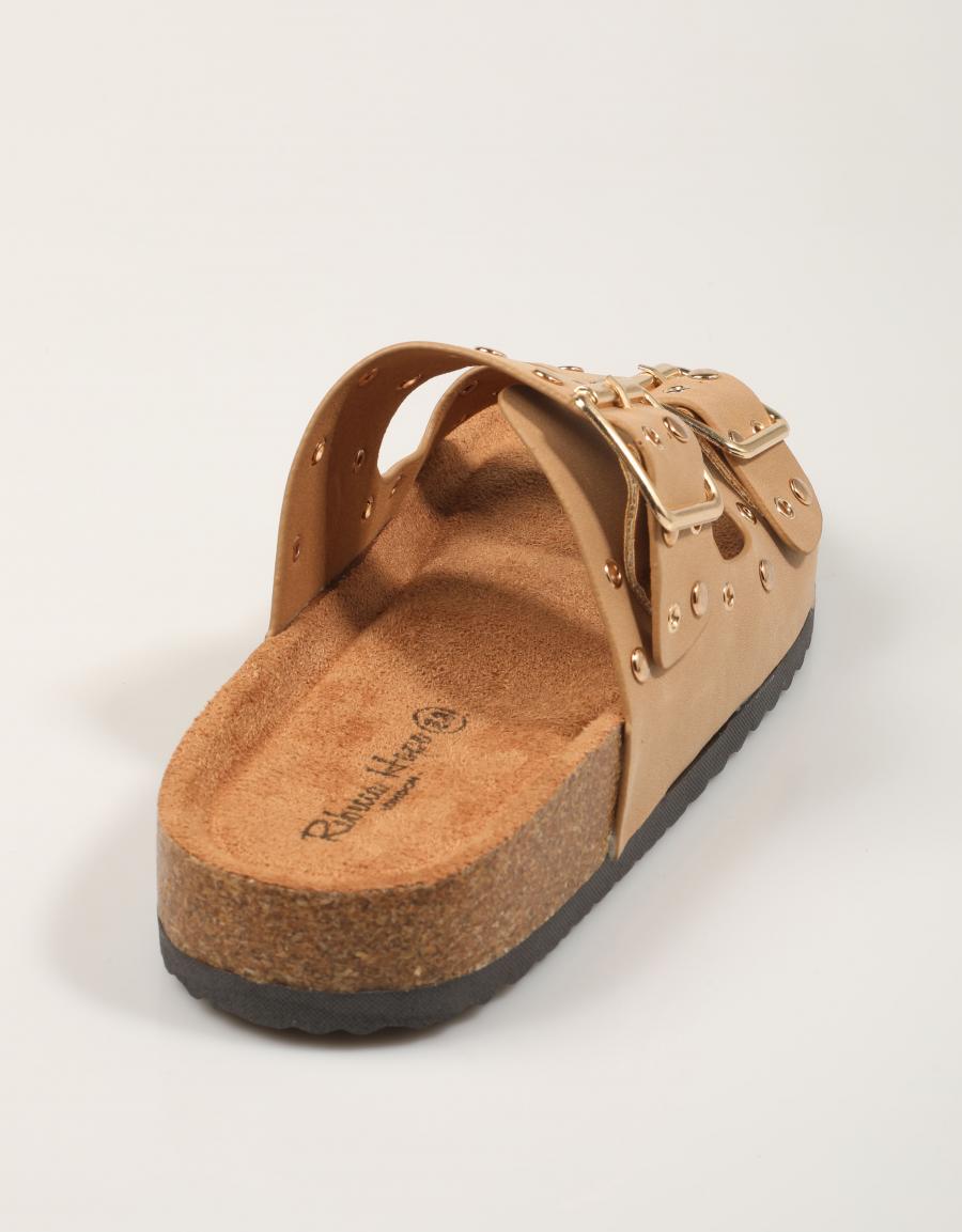 SANDALIAS REBECA HOPE BIO REMACHES BEIGE en color Beige