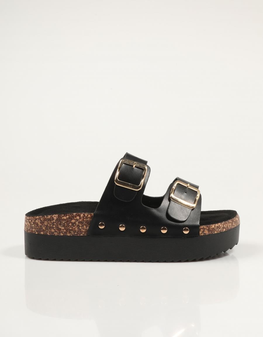 SANDALIAS REBECA HOPE BIO REMACHES BLACK en color Negro