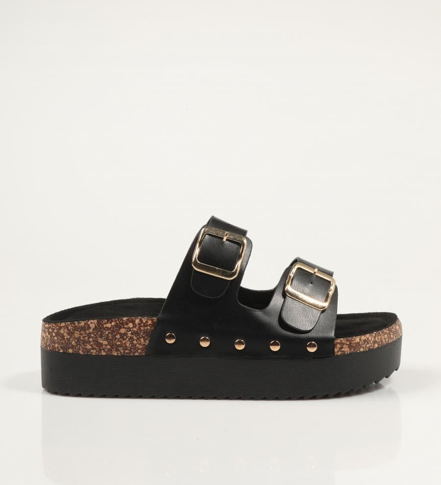 SANDALIAS REBECA HOPE BIO REMACHES BLACK en color Negro