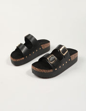 SANDALIAS REBECA HOPE BIO REMACHES BLACK en color Negro
