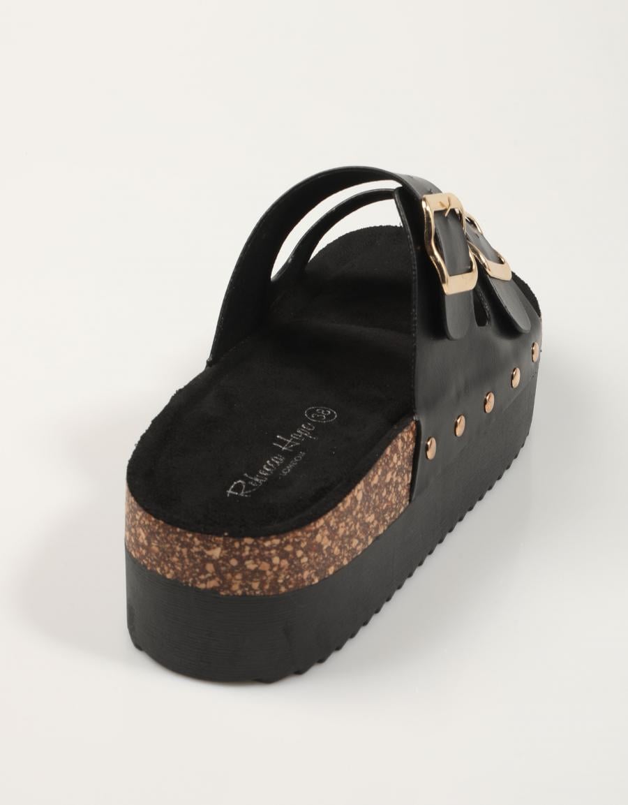 SANDALIAS REBECA HOPE BIO REMACHES BLACK en color Negro